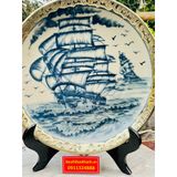  Đĩa Trưng Bày Men Dạ Bọc Đồng Họa Tiết Thuận Buồm Xuôi Gió 