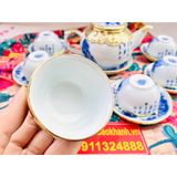  Bộ ấm chén Trúc Lâm Thất Hiền bọc đồng (loại 300ml) 