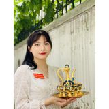  Bộ ấm chén hợp kim Đồng dáng hoàng gia cao cấp 750ml 