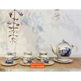  Bộ ấm chén,ấm trà Đẹp men rạn Bát Tràng cao cấp 400ml 