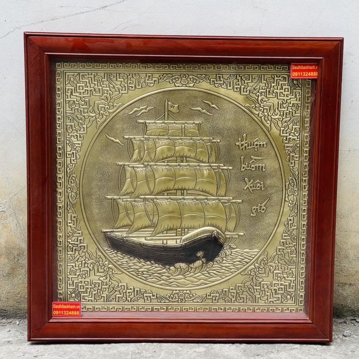  Tranh Thuận Buồm Xuôi Gió đồng vàng thúc nổi khung 80×80 cm -Siêu Thị Bảo Khánh 