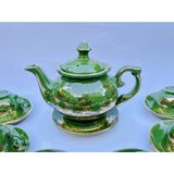  Bộ ấm chén phú quý rêu dẹt rêu sơn thủy vàng kim 