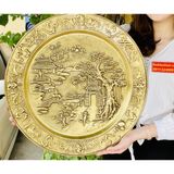  Mâm Đồng phong thủy cao cấp họa tiết Sơn Thủy 50cm-Bảo Khánh 