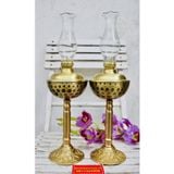  ặp đèn dầu đồng thân gốm xuất xứ Bát Tràng 27cm 
