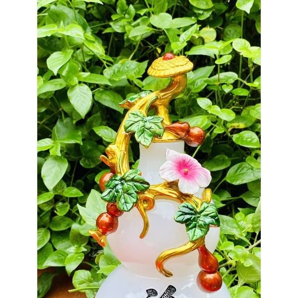  Bình hồ lô đá họa tiết in nổi 