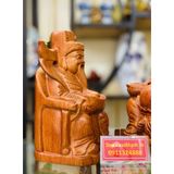  Cặp tượng Thần Tài -Thổ Địa chế tác từ gỗ hương (cao 20cm) 