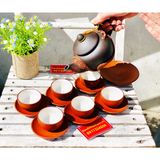  Bộ Ấm Chén Tử Sa hoạ tiết Hoa Cúc đắp nổi BKCEVN-8000 