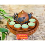  Bộ ấm chén Tử Sa Bát Tràng đắp nổi cao cấp 350ml 