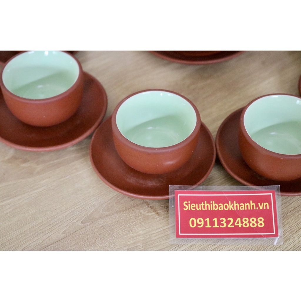  Bộ ấm chén tử sa Bát Tràng  họa tiết chữ Phúc-Siêu thị Bảo Khánh 