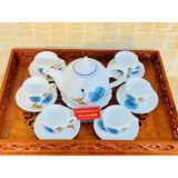  Bộ ấm chén họa tiết hoa xanh 