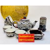  Bộ ấm trà Bát Tràng men hoả biến BKCE-000810VN-0001 