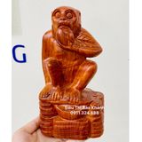  Tượng khỉ  gỗ  hương tài lộc cao 18 cm 