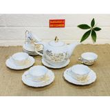  Bộ ấm chén uống trà cao cấp hoạ tiết sen vàng 24k BKCE-001700VN-0013 