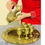  Bộ ấm chén đồng hoàng gia họa tiết cổ cao cấp 