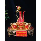  [QUÀ TẾT]-Bộ Ấm Chén Đồng Cao Cấp Dáng Hoàng Gia-Bảo Khánh Việt Nam 750ml 