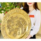  Mâm Đồng phong thủy cao cấp họa tiết Sơn Thủy 50cm-Bảo Khánh 