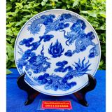  Sieu Thi Bao Khanh-Đĩa cảnh men rạn họa tiết song long 