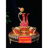  [QUÀ TẾT]-Bộ Ấm Chén Đồng Cao Cấp Dáng Hoàng Gia-Bảo Khánh Việt Nam 750ml 