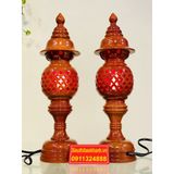  Cặp đèn thờ chất liệu gỗ hương cao cấp loại 30cm 