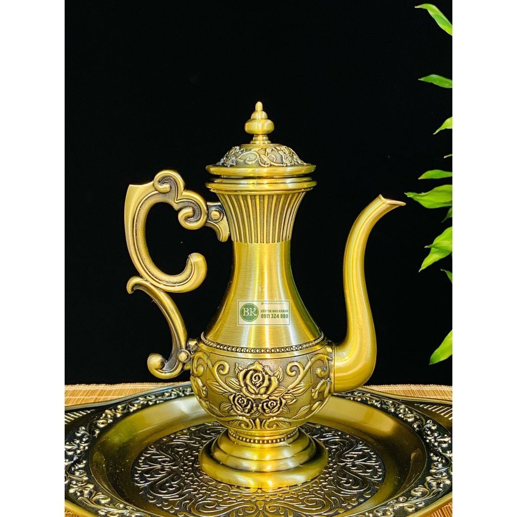  Bộ ấm chén đồng dáng hoàng gia-Ấm chén Bảo Khánh 