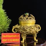  Xông trầm hương đồng quà tặng,đồ trang trí cao cấp 15cm -mỹ nghệ bảo khánh 