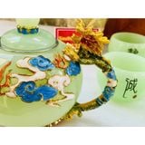  Bộ ấm trà ngọc nguyên khối Pakistan cao cấp BKCEVN-8045 