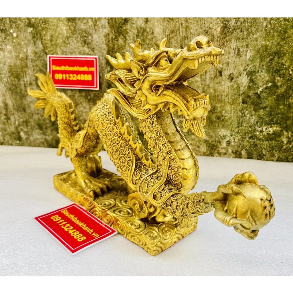  TƯỢNG RỒNG ĐỒNG PHONG THỦY CAO CẤP 33CM-PHONG THỦY BÁO KHÁNH 