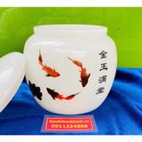  Hũ đựng chè họa tiết đàn cá chép 