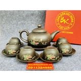  Bộ Ấm Chén,Bộ Ấm Trà Tử Sa Lòng Xanh Bát Tràng 350ml 