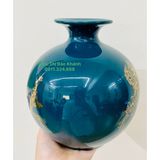  Bình hút lộc Bát Tràng Hoa Phù Dung vẽ vàng cao 25cm 