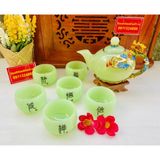  Bộ ấm trà ngọc nguyên khối Pakistan cao cấp BKCEVN-8045 