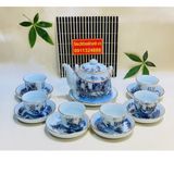  Bộ ấm chén đẹp,ấm trà Bát Tràng cao cấp chính hãng-Gốm sứ Bảo Khánh 350ml 
