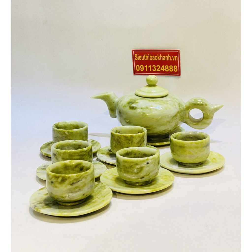  Bộ ấm trà đá ngọc nguyên khối Pakistan cao cấp 