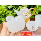  Tuyệt Phẩm Bộ ấm chén đá hoa nổi -Bảo Khánh 