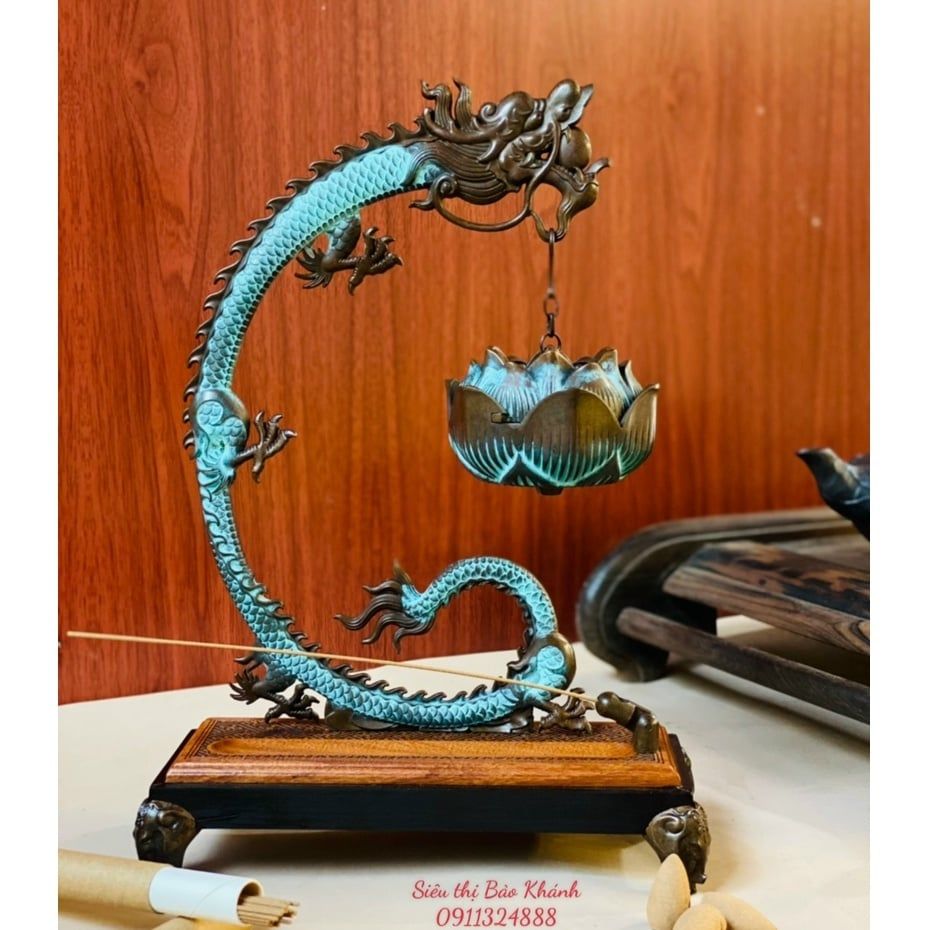  Lư hương,xông trầm thờ cúng chất liệu đồng cao cấp 30cm 