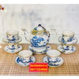  Bộ ấm chén uống trà Đẹp,cao cấp chính hãng Bát Tràng 350ml 