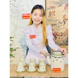  [BÁT TRÀNG CHÍNH HÃNG]-Bộ tích men màu cao cấp 1,5l 