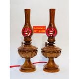  Cặp đèn thờ gỗ hương sơn PU cao cấp ( loại 32cm ) 