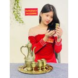  Bộ ấm chén đồng hoàng gia họa tiết cổ cao cấp 