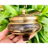  Xông Trầm,dụng cụ đốt Trầm chất liệu đồng vàng cao cấp 8cm-Bảo Khánh 