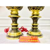  Cặp đèn thờ chất liệu Đồng nguyên chất trạm trổ Long Phụng 30cm-Bảo Khánh 
