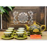  Bộ ấm chén,ấm trà Đẹp men màu xuất xứ Bát Tràng-Ấm chén Bảo Khánh 450ml 