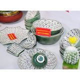  Set đồ ăn men gốm sứ Bát Tràng cao cấp họa tiết Đường Vân 