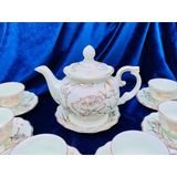  Bộ ấm chén gốm sứ Bát Tràng vẽ vàng, họa tiết hoa sen 