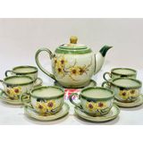  Bộ ấm chén họa tiết hoa mai vàng dung tích 850ml 