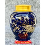  Hũ đựng chè họa tiết song công tài lộc vẽ vàng -sieuthibaokhanh 