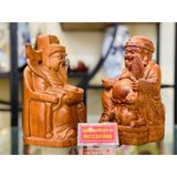  Cặp tượng Thần Tài -Thổ Địa chế tác từ gỗ hương (cao 20cm) 