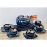  Bộ ấm trà hỏa biến men xanh Bát Tràng BKCEVN-8005 