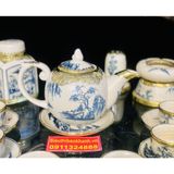  Bộ ấm chén men rạn bọc đồng Bát Tràng họa tiết Sơn Thủy Hữu Tình BKCEVN-8032 