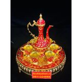  [QUÀ TẾT]-Bộ Ấm Chén Đồng Cao Cấp Dáng Hoàng Gia-Bảo Khánh Việt Nam 750ml 